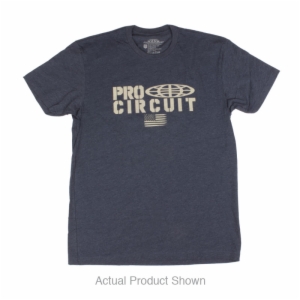 PRO CIRCIUT LOGO FLAG T SHIRT HEATHERED NAVY SM